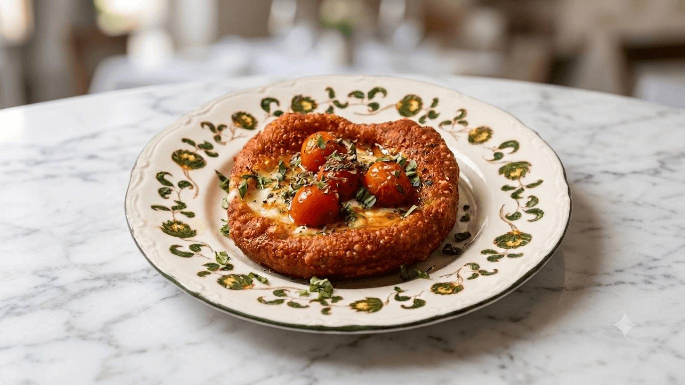 Provoleta con tomates confitados
